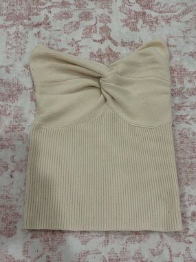 Amazon Cream Twist-Knot Tube Top